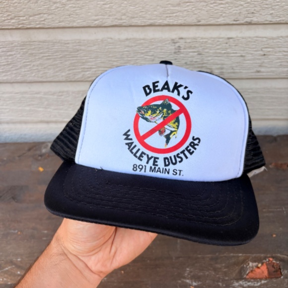 Vintage BEAKS WALLEYE DUSTERS fishing trucker hat snapback mesh - Picture 2 of 6